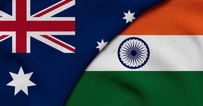 An image showing an Australian and Indian flag