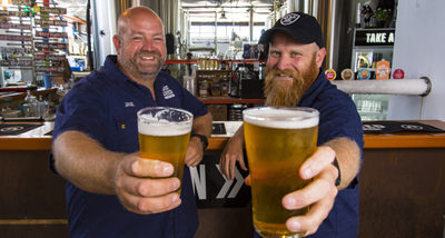 Big Shed Brewing Co founders Jason Harris and Craig Basford 